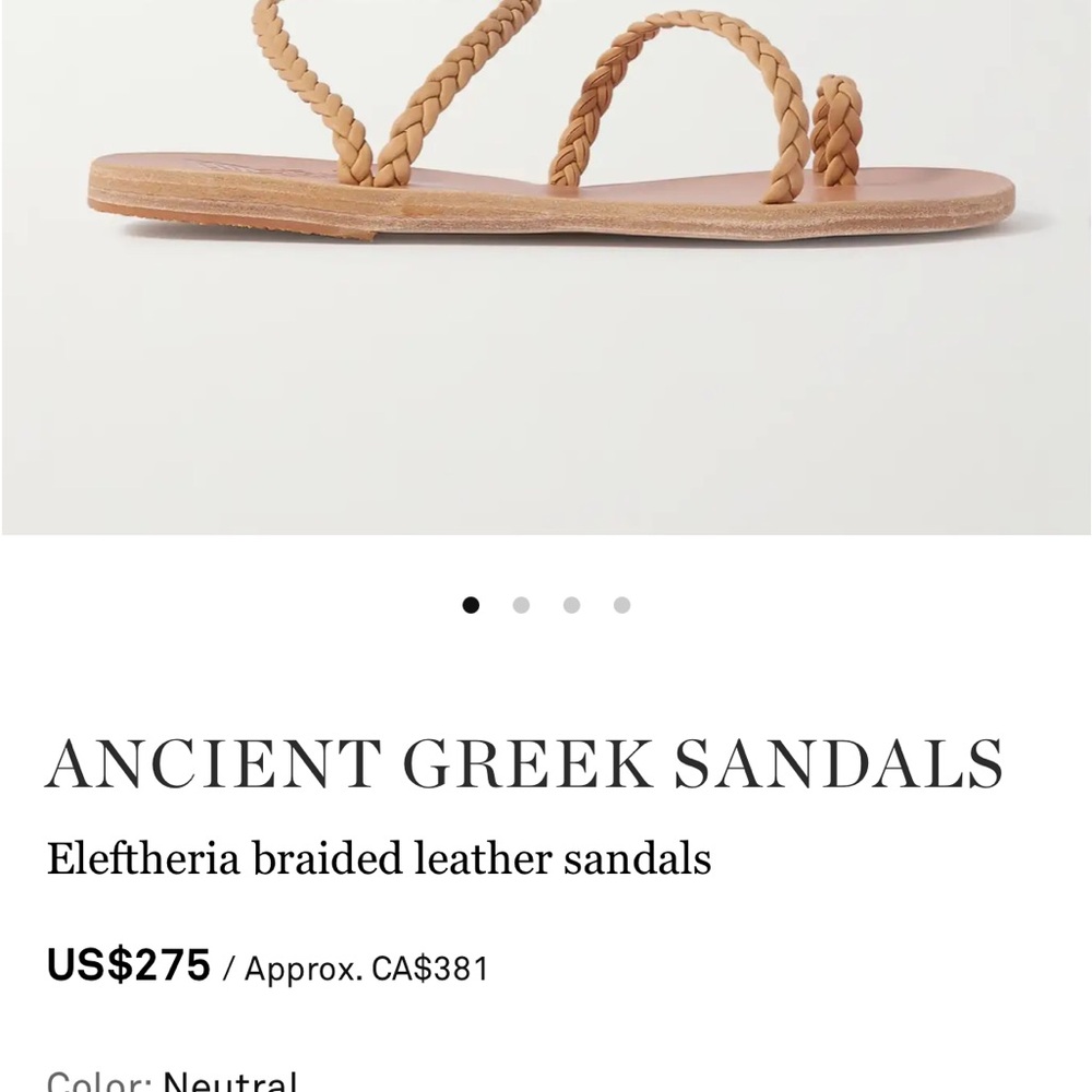 Ancient Greek Sandals Neutral Braided Leather Sandals